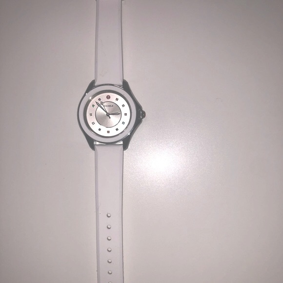 Michele cape silver diamond watch